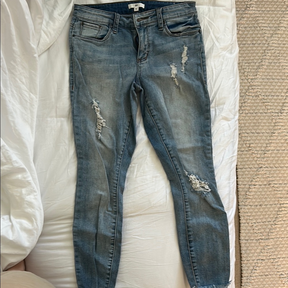 Distressed Blue Jeans